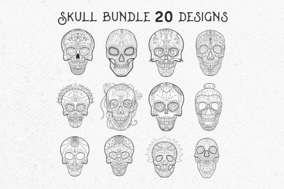 20 Sugar Skull Kit SVG Graphics for Bold Brand Illustrations