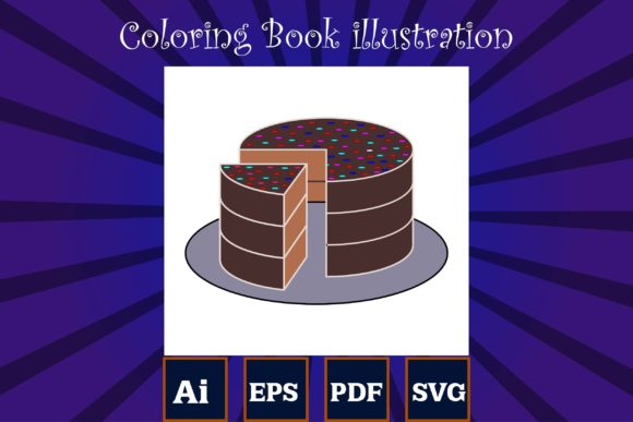 Birthday Broken Cake Illustration: Graphics & Coloring Pages Amp