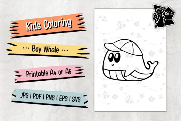 Boy Whale JPG PDF PNG EPS SVG: Graphics & Coloring Pages Amp