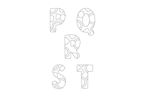 Coloring Letters P-T: Kids Crafts Design Asset
