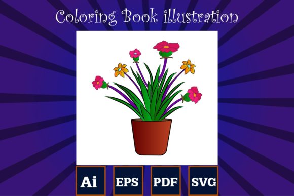 FlowerPot Illustration Graphics & Coloring Pages Amp Review