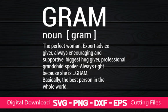 Gram Definition Grandma Mother Day Gifts Graphics
